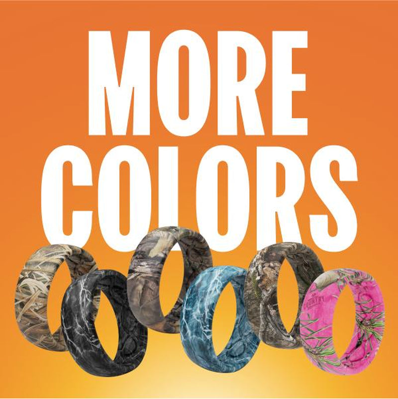 Groove Life X Mossy Oak Ring - Bottomland Camo Silicone Ring | Breathable, Comfortable, Camouflage Rubber Wedding Rings for Men, Men'S Jewelry, Accessory, Limited Lifetime Warranty
