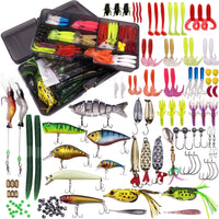 Fishing Lures Kit with Tackle Box for Bass, 300Pcs Freshwater Bait Tackle Kit for Bass Trout, Assorted Baits, Hooks & Tackle Included for Bass, Trout, Walleye Freshwater & Saltwater Fishing