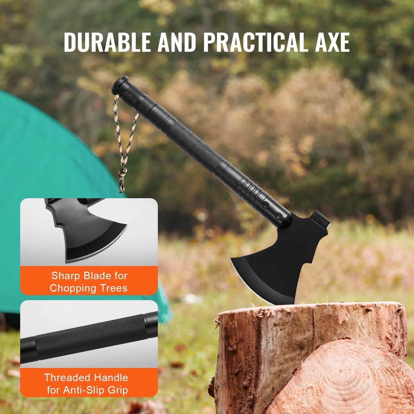 Survival Shovel Survival Axe 16-In-1 Camping Folding Shovels with Hatchet