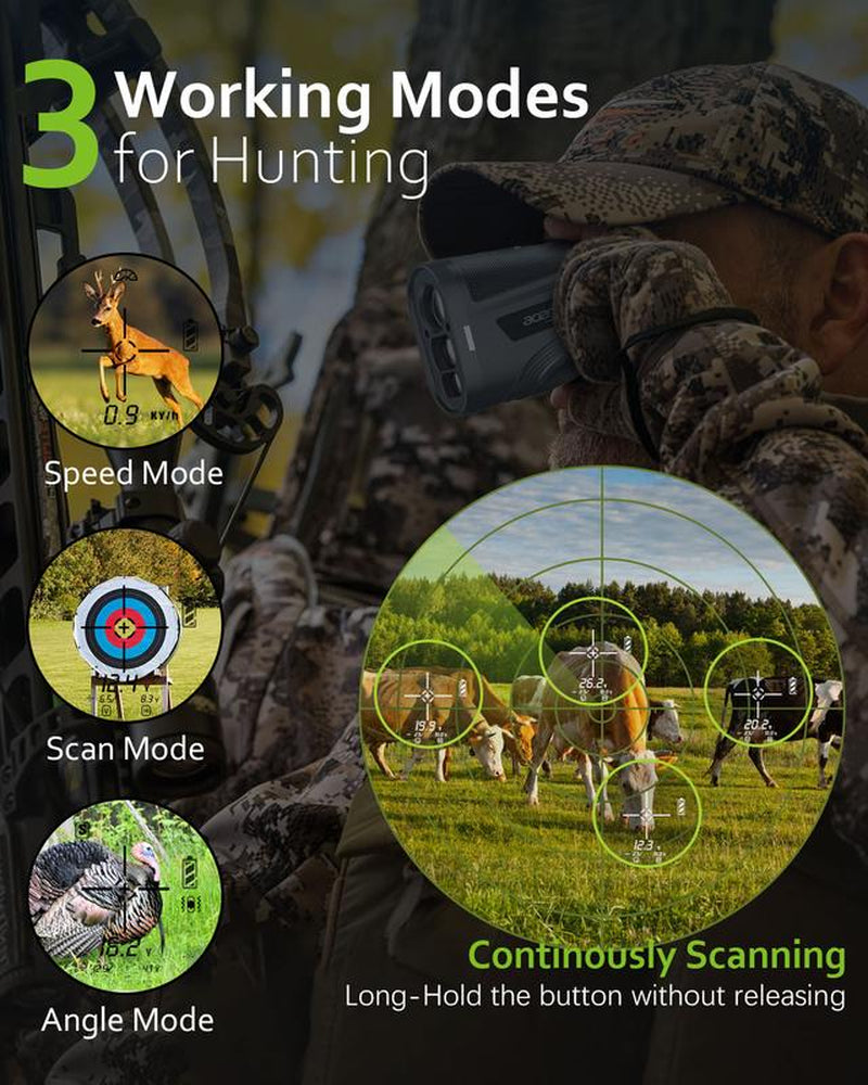 Acer Laser Golf Rangefinder with Slope, Magnetic&Rechargeable,Flag Lock Vibration, 800/1200 Yards Range ,6X Magnification for Hunting,Outdoor Exploration,Landscaping & Scouting, Shooting,Sports Event Measurement Golf Accessories for Men, Perfect Gift Idea