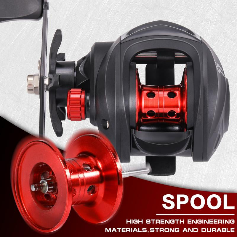 Sougayilang Fishing Rod and Reel Combo 6FT Carbon with 7.2:1 High Speed Baitcasting Reel for Beginner Fishing Equipment Fishing Equipment Bait Casters Rell Set Durable Material
