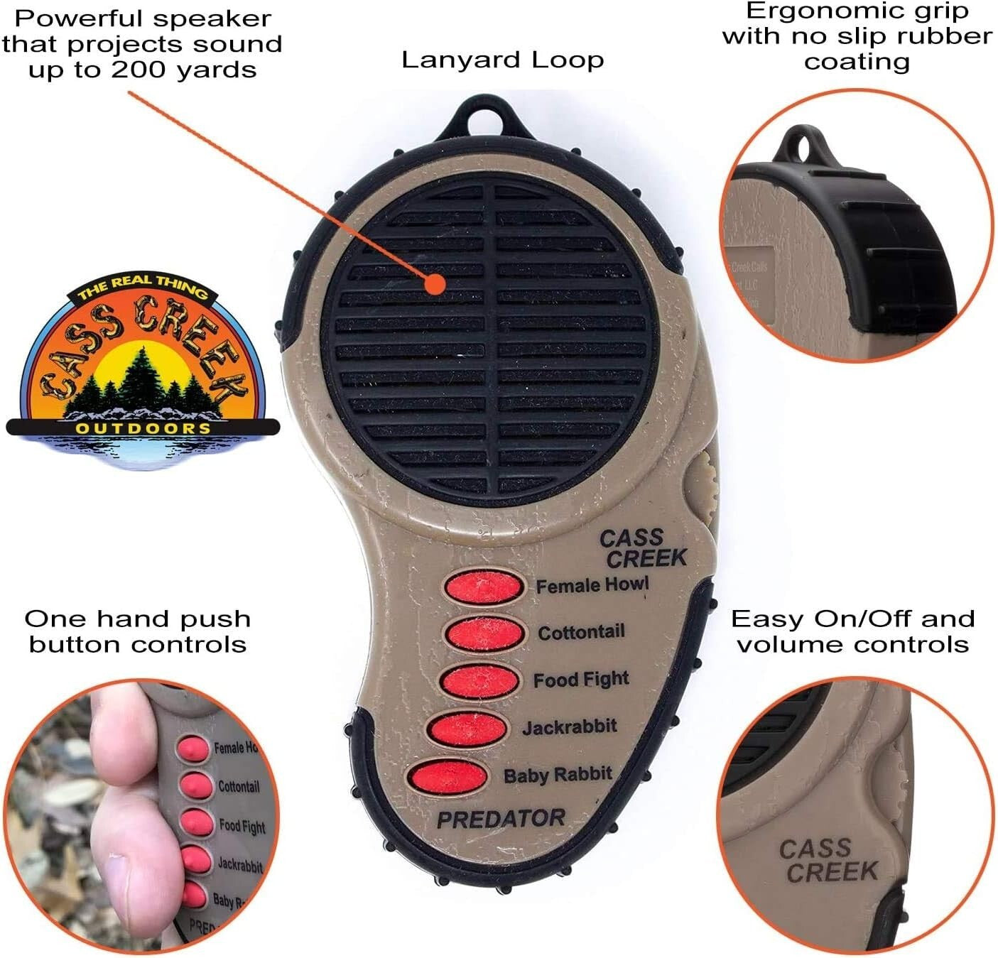Ergo Predator Call Handheld Electronic Game Call Compact Design 5 Calls in 1