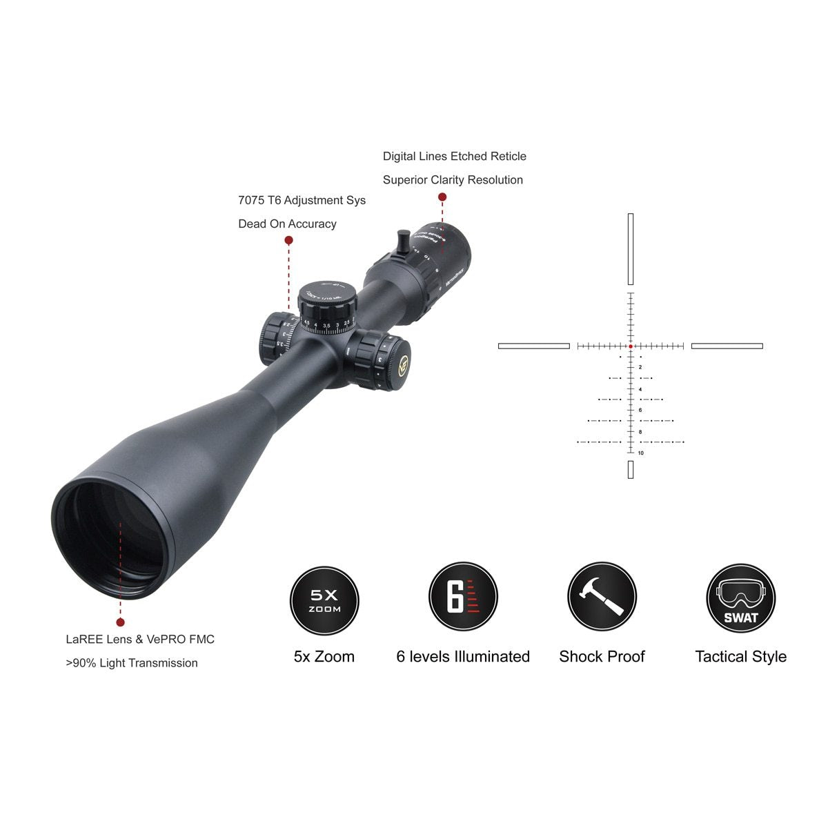 Optics Paragon 6-30x56 GenII Hunting Riflescope Tactical Target Rifle