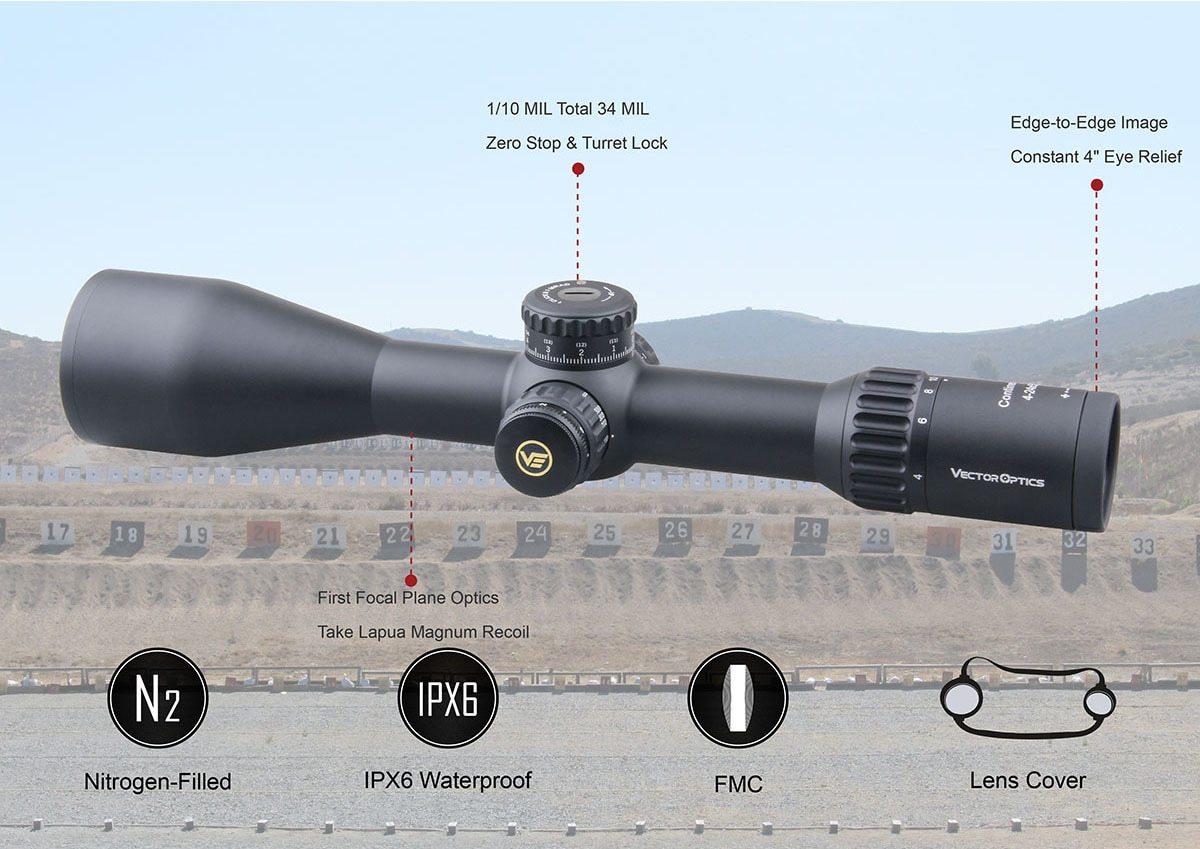 Vector Optics Continental 4-24x56 HD 34mm FFP Hunting Riflescope