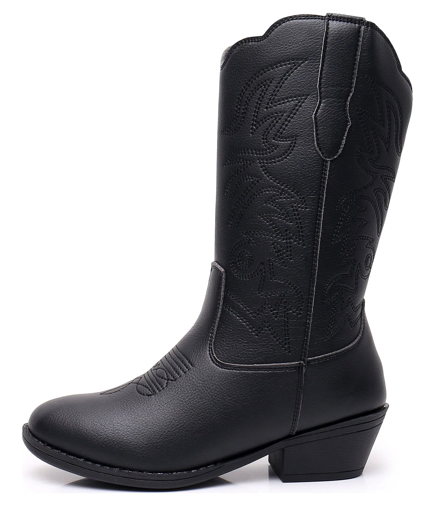 Unisex Kids Boys Girls Cowboy Boots Classic Western Boots (Color: Black, Size: 11 Littler Kids)