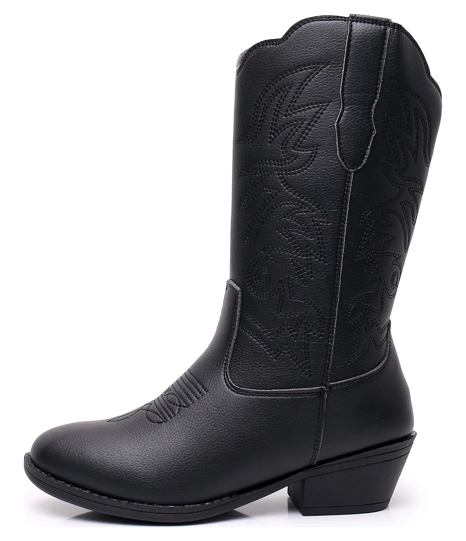 Unisex Kids Boys Girls Cowboy Boots Classic Western Boots (Color: Black, Size: 11 Littler Kids)