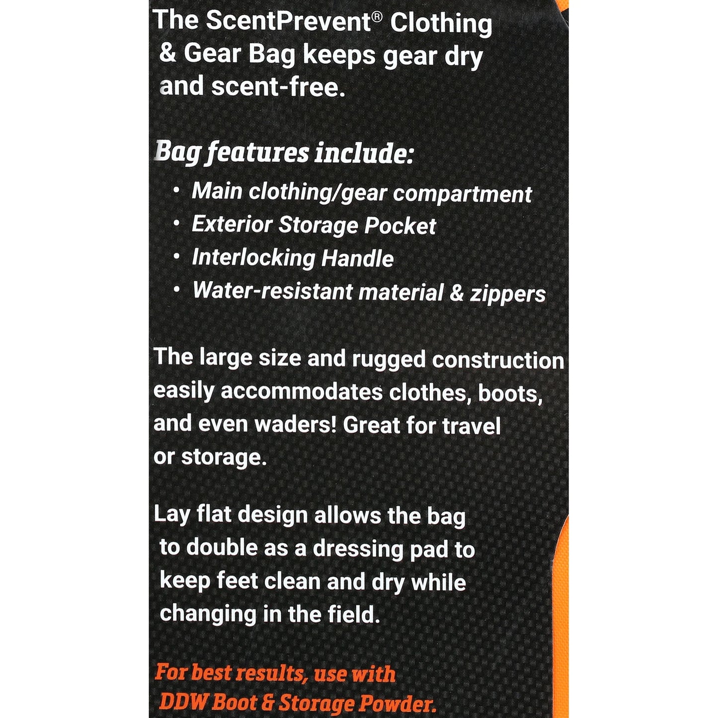 All-Purpose Scent Prevent® Bag - Orange, Water-Resistant, Durable Material