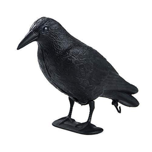 Crow Decoys Full Body Plastic Crow Decoy for Hunting, Black Flocked Crow Deco...