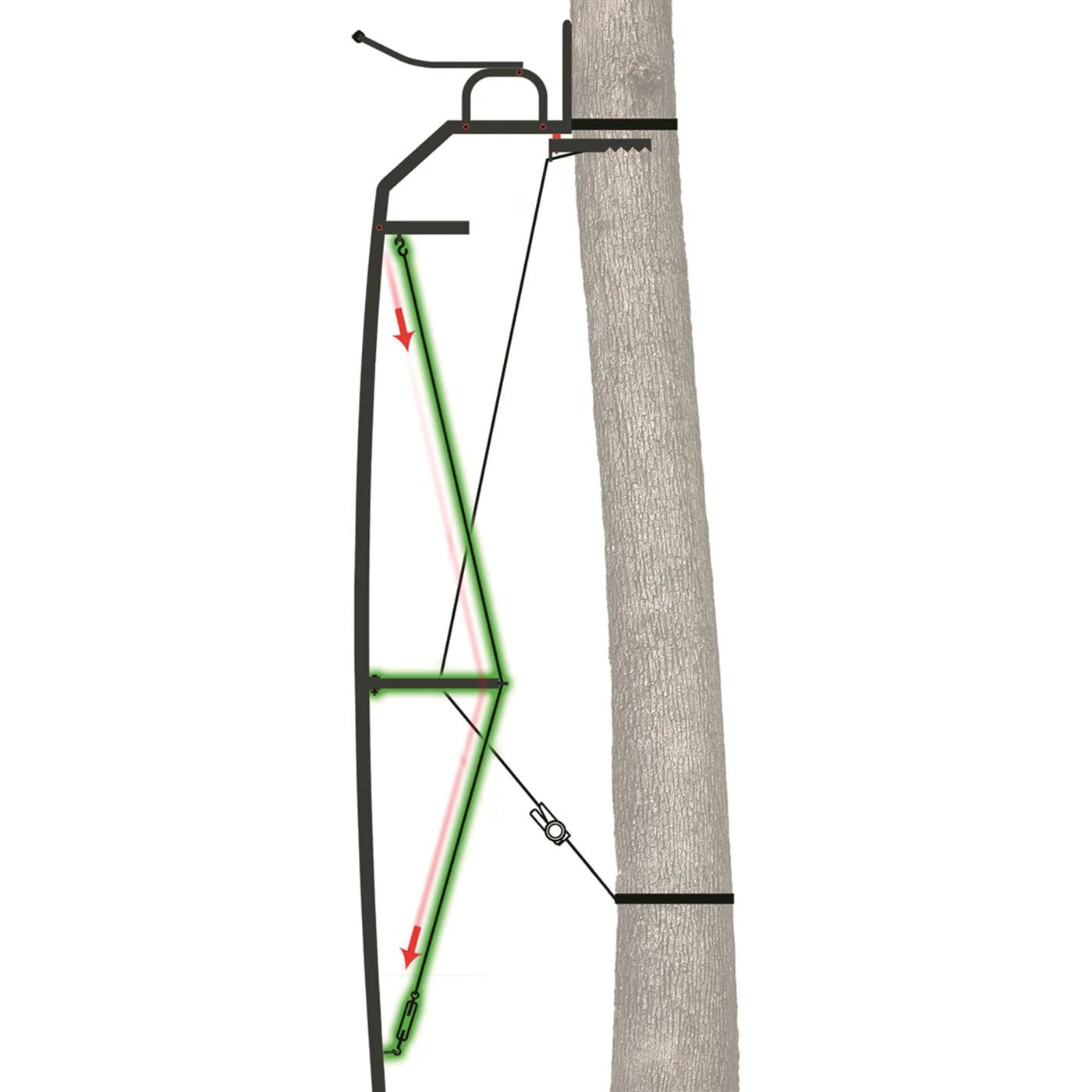 Primal Tree Stands Single Vantage Deluxe 17 Foot Climbing Ladder Hang on Tree Stand