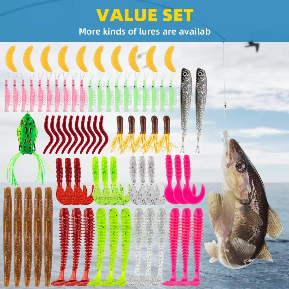Gear Tackle Box Attractants Fishing Lures for Bass Trout, 302 Count