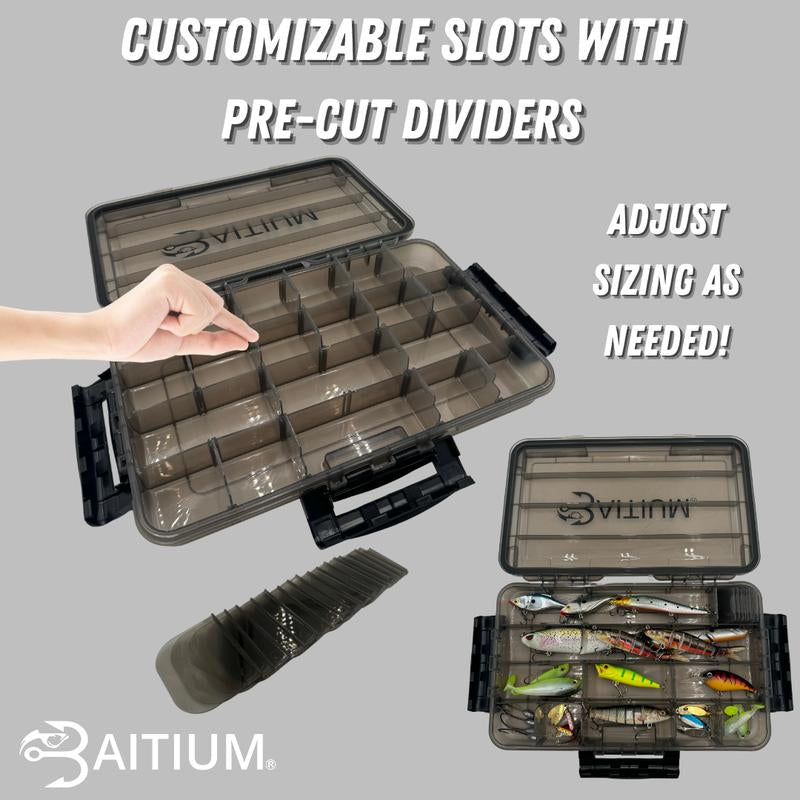 Baitium Xtraseal Waterproof Fishing Tackle Box Organizer, Tackle Boxes with Dividers, Tacklebox for Fishing, 3600 3700 Tackle Tray,