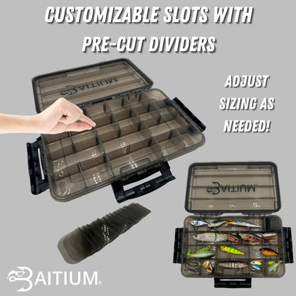 Baitium Xtraseal Waterproof Fishing Tackle Box Organizer, Tackle Boxes with Dividers, Tacklebox for Fishing, 3600 3700 Tackle Tray,