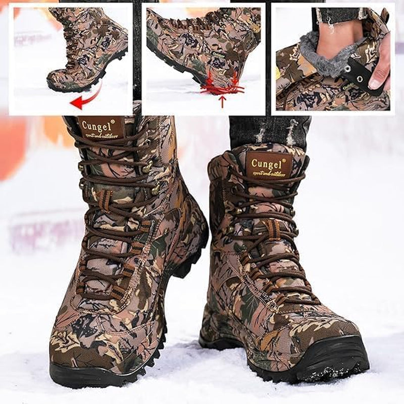 Men'S Camo Hunting-Boot Waterproof Hiking Boots Anti-Slip Lightweight Breathable Durable Outdoor Shoes High-Cut Fishing Climbing Working Trekking