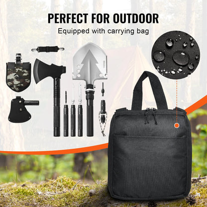 Survival Shovel Survival Axe 16-In-1 Camping Folding Shovels with Hatchet