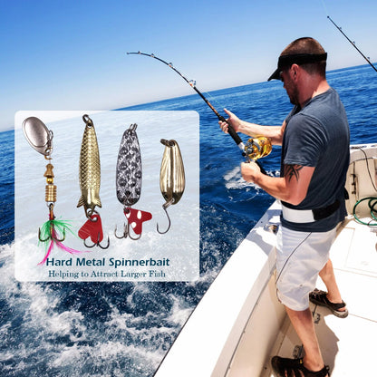 Fishing Lures Kit with Tackle Box for Bass, 300Pcs Freshwater Bait Tackle Kit for Bass Trout, Assorted Baits, Hooks & Tackle Included for Bass, Trout, Walleye Freshwater & Saltwater Fishing