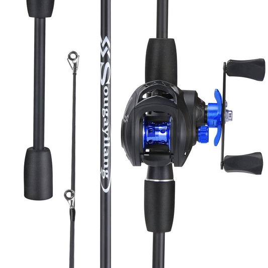 Sougayilang Fishing Rod and Reel Combo 6FT Carbon with 7.2:1 High Speed Baitcasting Reel for Beginner Fishing Equipment Fishing Equipment Bait Casters Rell Set Durable Material