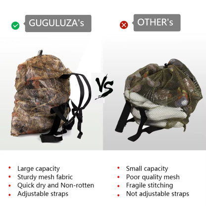 Professional Hunting Decoy Bag Anti-Resistant Nylon Mesh Decoy Backpack Lightweight Drawstring Hunting Decoy Duck Storage Bag