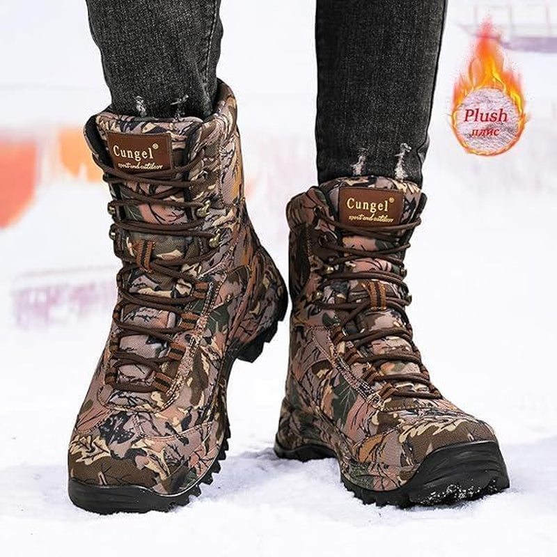 Men'S Camo Hunting-Boot Waterproof Hiking Boots Anti-Slip Lightweight Breathable Durable Outdoor Shoes High-Cut Fishing Climbing Working Trekking