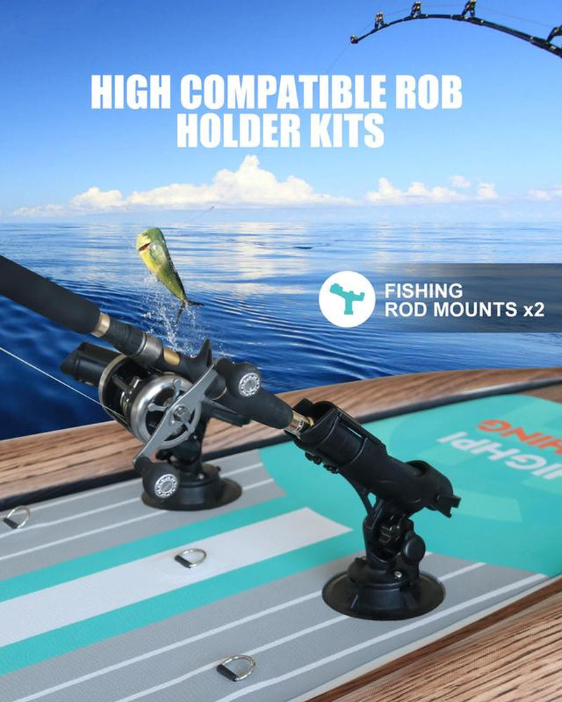 Springtok Highpi Inflatable Stand up Paddle Board 10'10"/38'' Extra Wide Premium SUP for Fishing W Accessories & Backpack,2 Fish Rod Holders, Non-Slip Deck, Leash, Kayak Paddle and Pump, Standing Boat for Adult