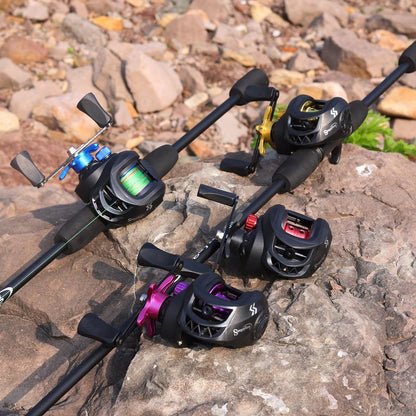 Sougayilang Fishing Rod and Reel Combo 6FT Carbon with 7.2:1 High Speed Baitcasting Reel for Beginner Fishing Equipment Fishing Equipment Bait Casters Rell Set Durable Material