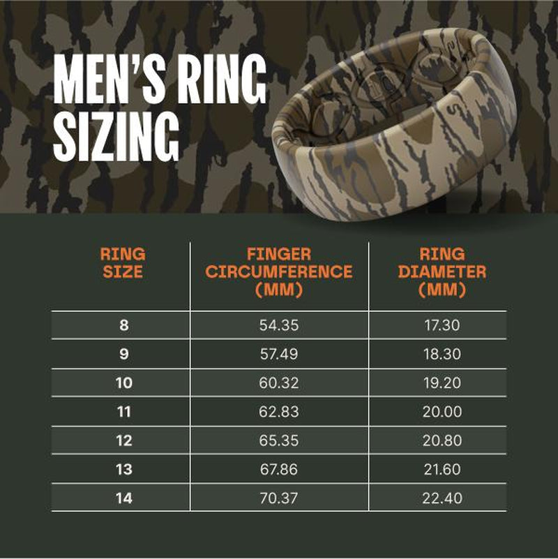 Groove Life X Mossy Oak Ring - Bottomland Camo Silicone Ring | Breathable, Comfortable, Camouflage Rubber Wedding Rings for Men, Men'S Jewelry, Accessory, Limited Lifetime Warranty