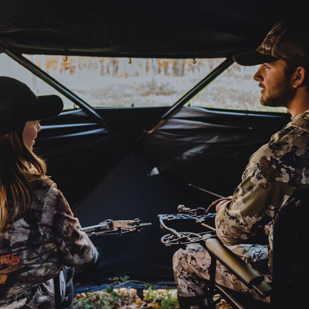 75" x 79" x 95" Portable Hunting Blind with Panoramic Shooting Window for 2 Persons - Crater Harvest