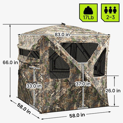 Tidewe Vis360 See through Silent 4 Full Panels Deer Hunting Blind