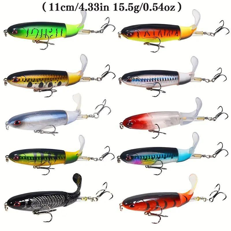 Artificial Fishing Lure, 10Pcs Rotating Fishing Baits with Hook, Outdoor Fishing Accessories for Fishing Enthusiasts