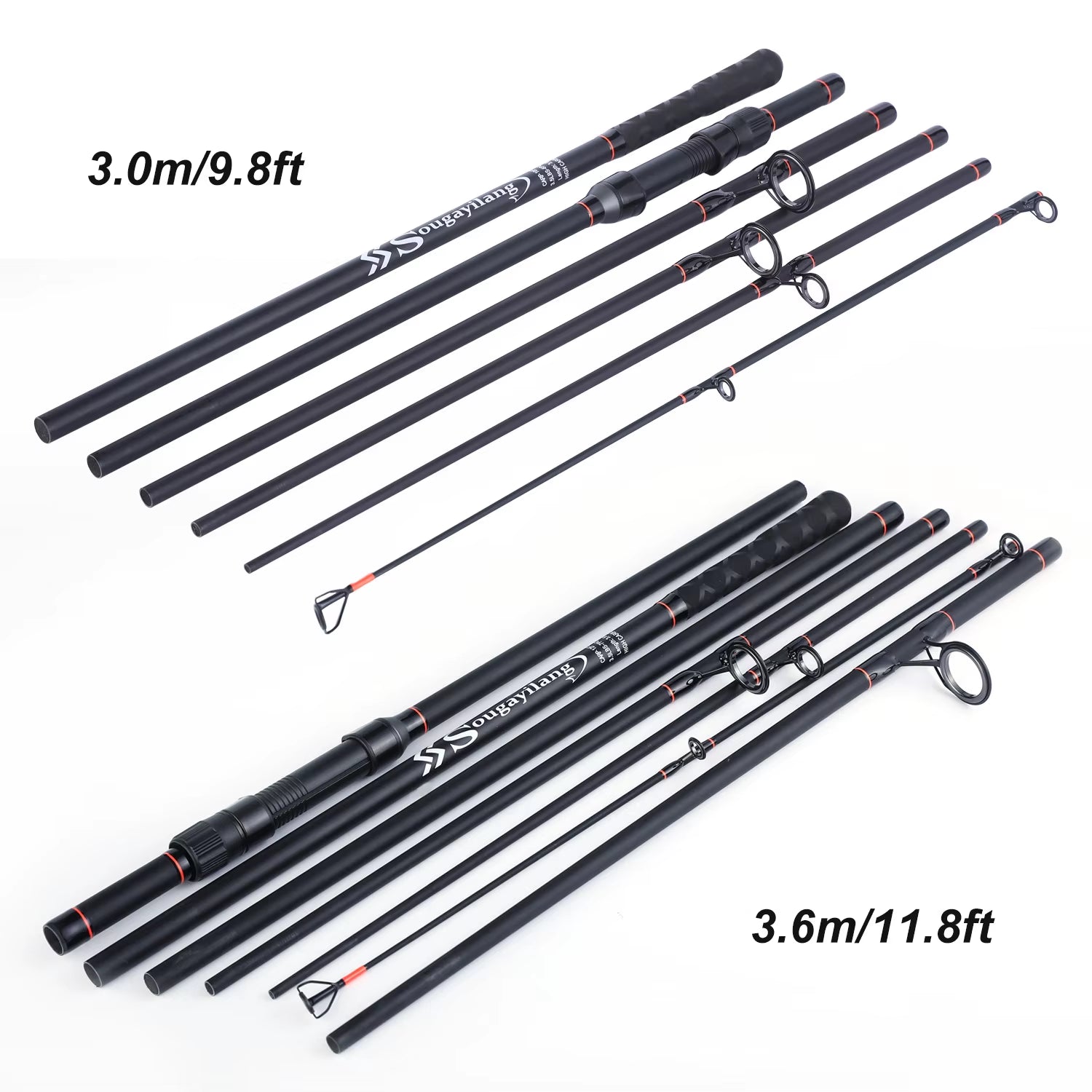 3.0M/3.6M 6/7 Sections Portable Carbon Fiber Carp Fishing Rod - Travel Fishing Pole and Tackle