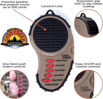 Ergo Predator Call Handheld Electronic Game Call Compact Design 5 Calls in 1