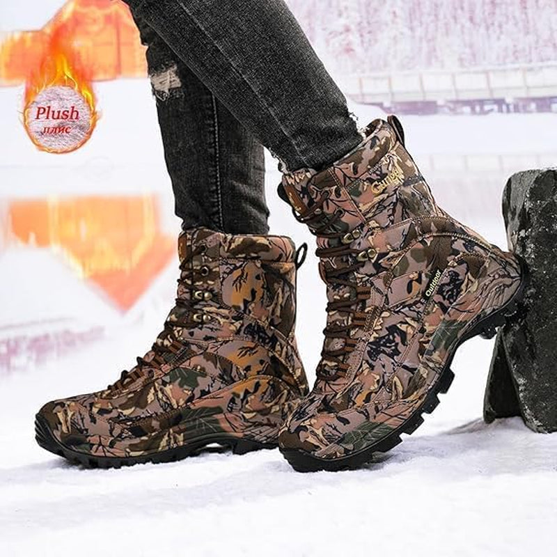 Men'S Camo Hunting-Boot Waterproof Hiking Boots Anti-Slip Lightweight Breathable Durable Outdoor Shoes High-Cut Fishing Climbing Working Trekking