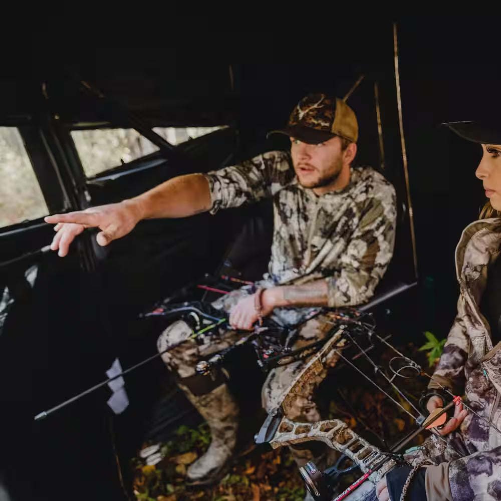 75" x 79" x 95" Portable Hunting Blind with Panoramic Shooting Window for 2 Persons - Crater Harvest