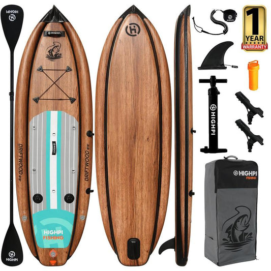 Springtok Highpi Inflatable Stand up Paddle Board 10'10"/38'' Extra Wide Premium SUP for Fishing W Accessories & Backpack,2 Fish Rod Holders, Non-Slip Deck, Leash, Kayak Paddle and Pump, Standing Boat for Adult