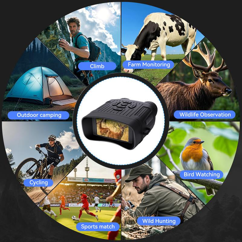 3.0" HD Large Screen Night Vision Binoculars - Infrared Photo & Video Capture | Ideal for Camping, Hunting, Wildlife Observation & Outdoor Adventures