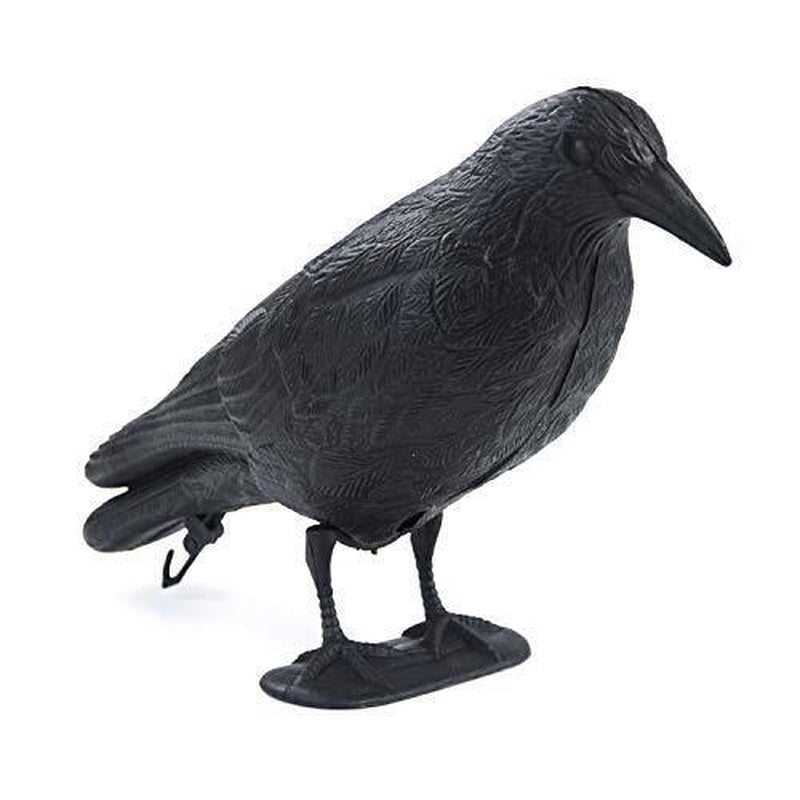Crow Decoys Full Body Plastic Crow Decoy for Hunting, Black Flocked Crow Deco...