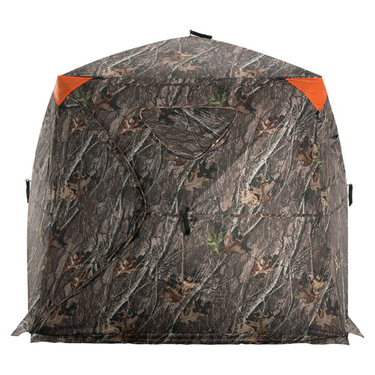 Hunting Shelter, 270° Visibility Ground Shelter, 4-5 Person Instant Setup Wildlife Blind with Transport Bag, Durable Outdoor Hunting Hub