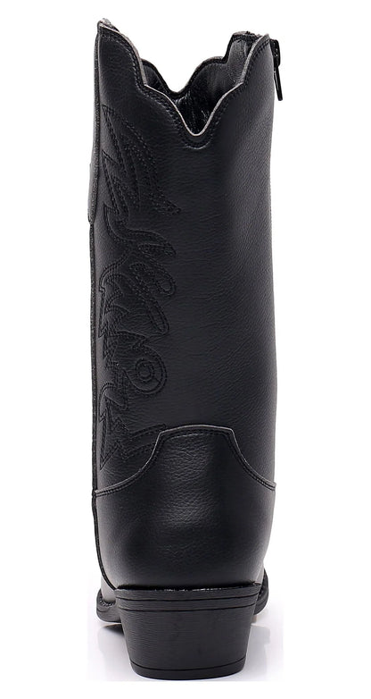 Unisex Kids Boys Girls Cowboy Boots Classic Western Boots (Color: Black, Size: 11 Littler Kids)