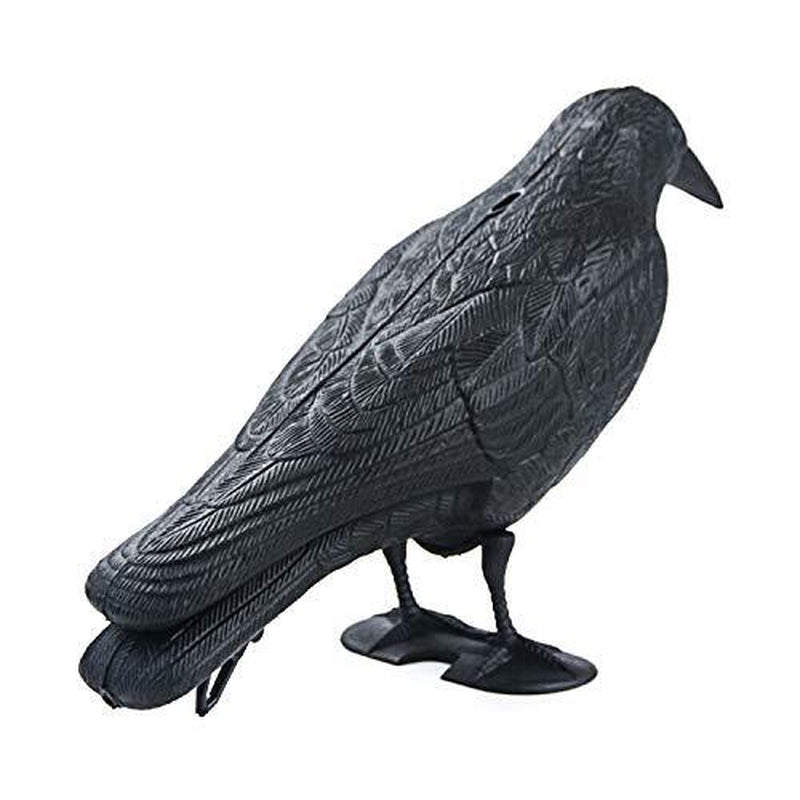 Crow Decoys Full Body Plastic Crow Decoy for Hunting, Black Flocked Crow Deco...