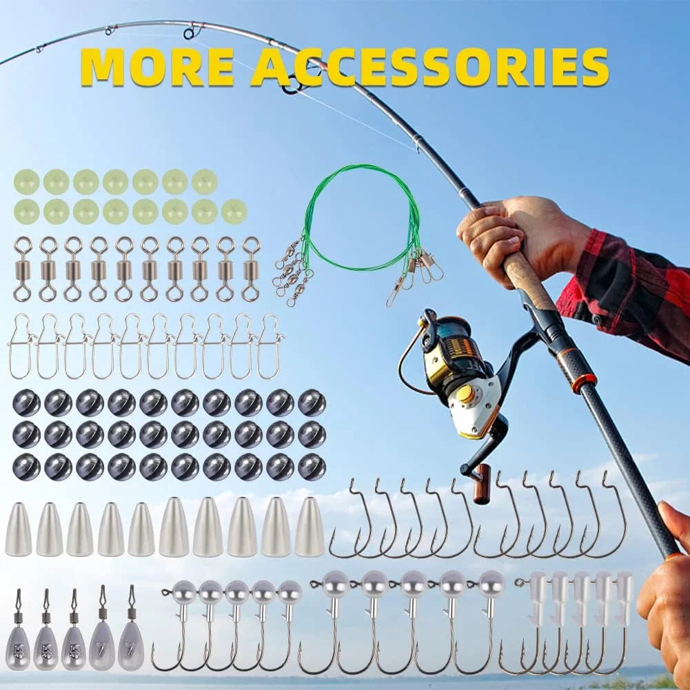 Gear Tackle Box Attractants Fishing Lures for Bass Trout, 302 Count