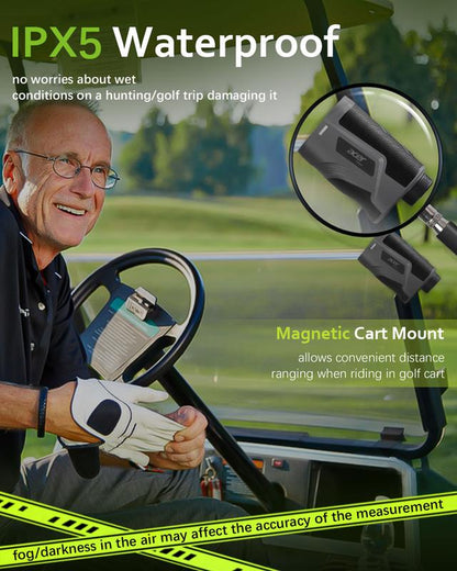 Acer Laser Golf Rangefinder with Slope, Magnetic&Rechargeable,Flag Lock Vibration, 800/1200 Yards Range ,6X Magnification for Hunting,Outdoor Exploration,Landscaping & Scouting, Shooting,Sports Event Measurement Golf Accessories for Men, Perfect Gift Idea