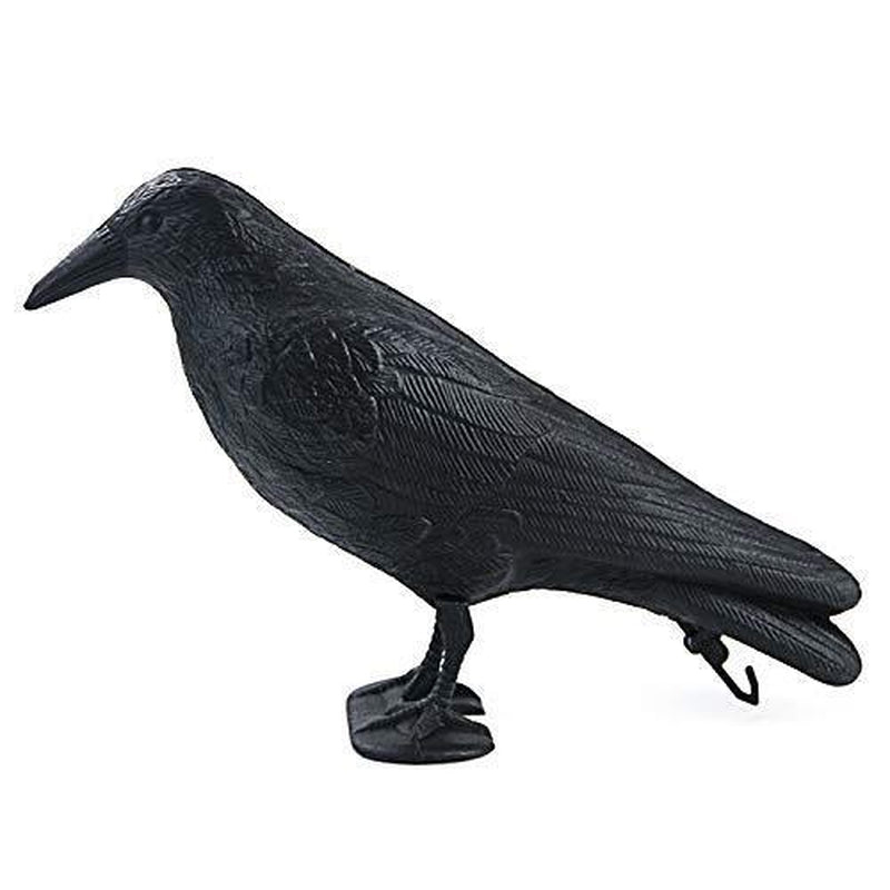 Crow Decoys Full Body Plastic Crow Decoy for Hunting, Black Flocked Crow Deco...